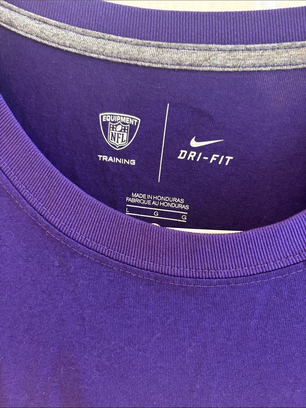 Nike Dri Fit Purple Minnesota Vikings Long Sleeve Tee with Logo